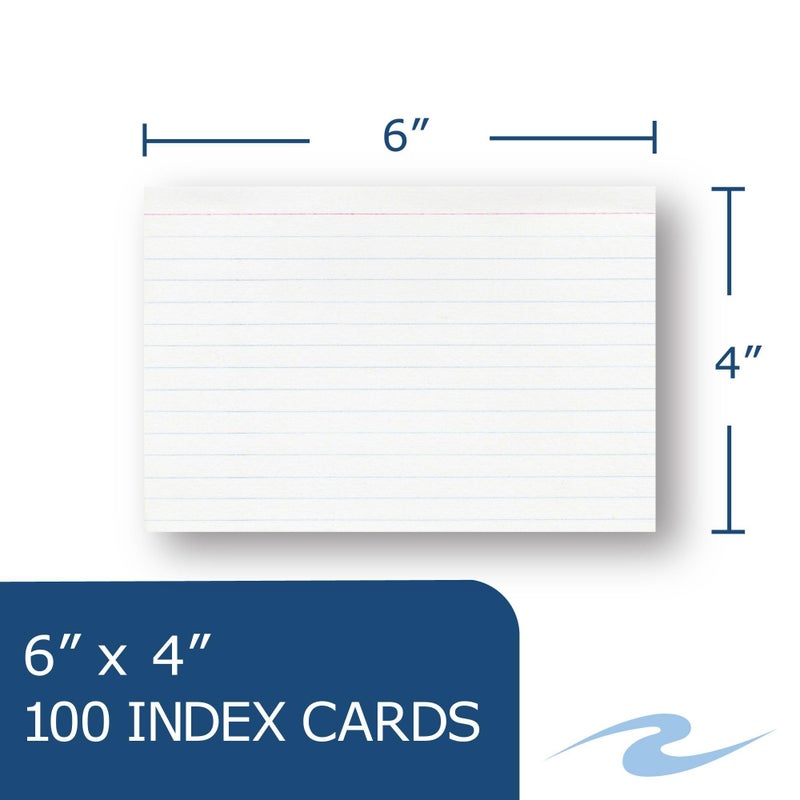 Roaring Spring Recycled Index Cards 4"x6", 100 Count, Smooth 100# White Recycled Index Paper, Ruled on Front, Blank on Back - Image 2